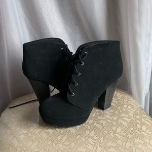 Black heeled booties